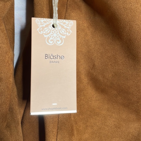 Women's Blashe Size Small Lightweight Faux Suede Leather Open Cardigan NWT - Picture 3 of 4